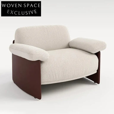 Elegant Boucle Upholstered Solid Wood Relaxing Lounge Armchair