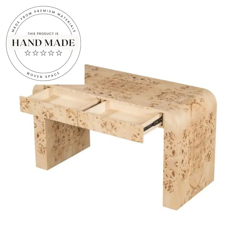 Elegant Burl Solid Wood Modern Nordic Executive Office Writing Desk