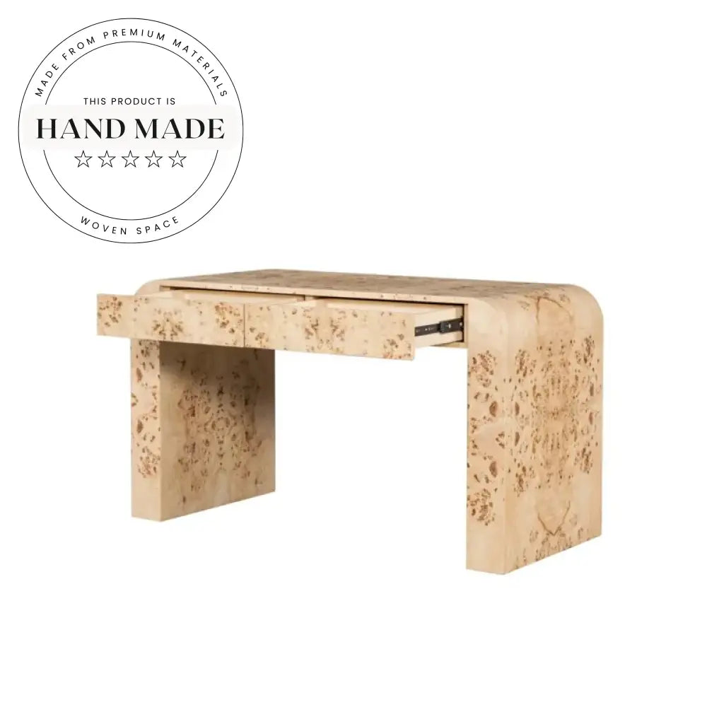 Elegant Burl Solid Wood Modern Nordic Executive Office Writing Desk