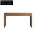 Elegant Burl Solid Wood Veneer Console Table with Drawer for Home Office