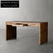 Elegant Burl Solid Wood Veneer Console Table with Drawer for Home Office