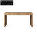 Elegant Burl Solid Wood Veneer Console Table with Drawer for Home Office