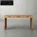 Elegant Burl Solid Wood Veneer Console Table with Drawer for Home Office