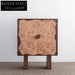 Elegant Burl Veneer 2-Door Solid Wood High Sideboard Wine Storage Cabinet