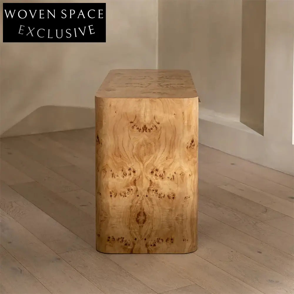 Elegant Burl Wood Finish Solid Wood Dressing Table with Drawer