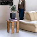Elegant Burl Wood Square Coffee Table Modern Solid Side Living Room Furniture