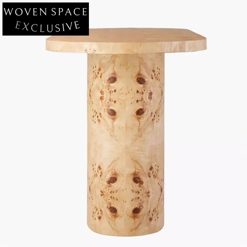 Elegant Burl Wood Veneer Home Office Desk with Luxury Solid Wood Design