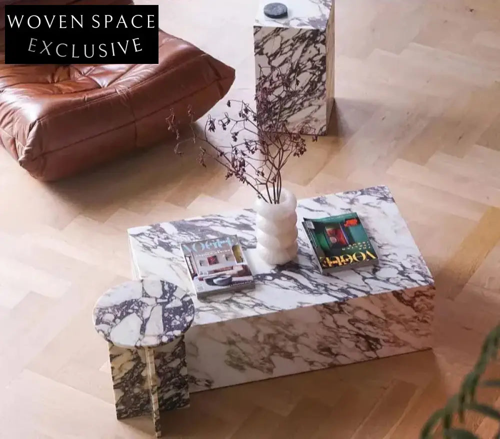 Luxury Oval Calacatta Viola Marble Coffee Table for Elegant Living Rooms
