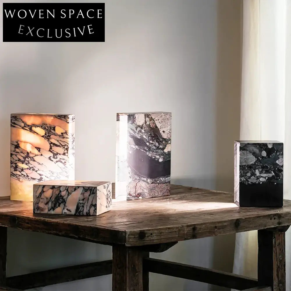 Elegant Calacatta Viola Marble Square Votive Candle Holder