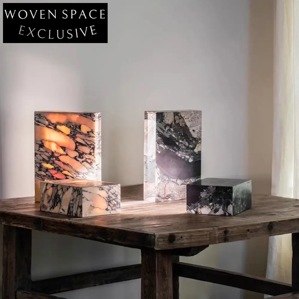 Elegant Calacatta Viola Marble Square Votive Candle Holder