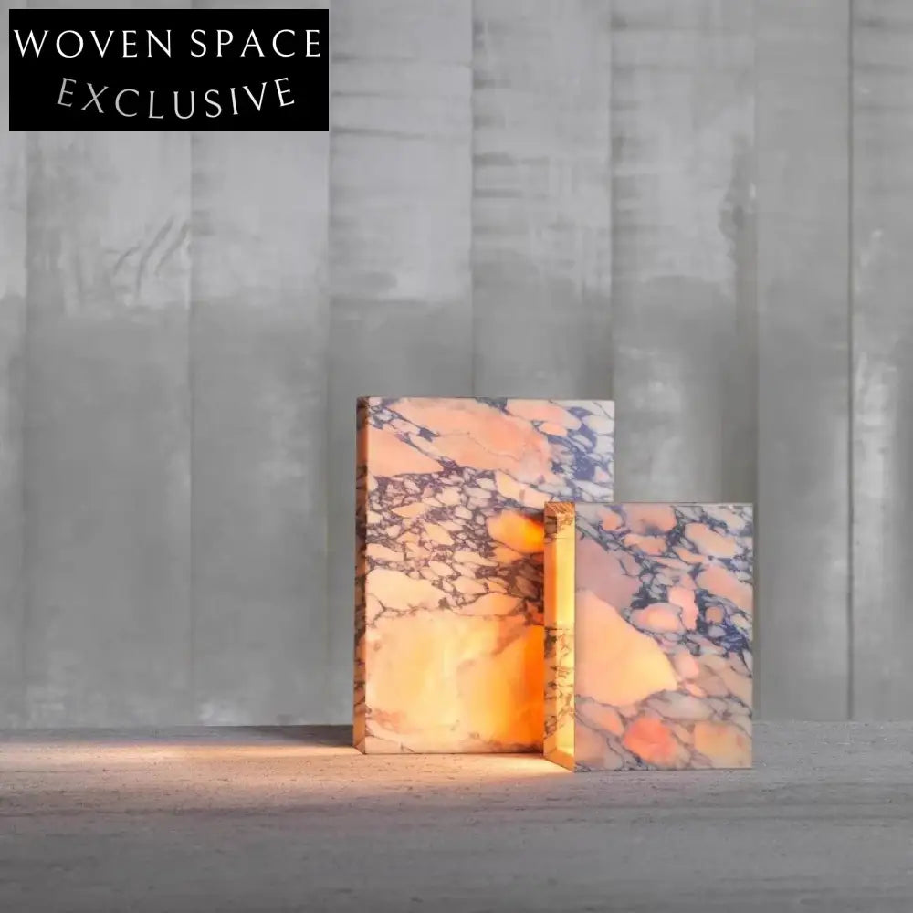 Elegant Calacatta Viola Marble Square Votive Candle Holder