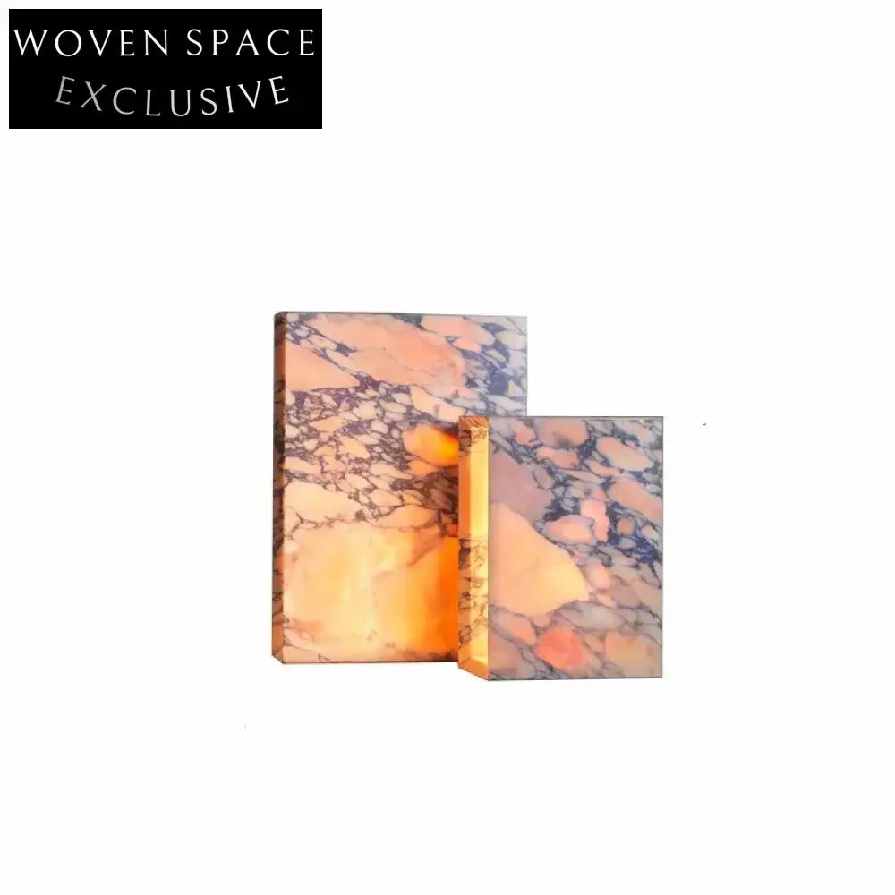 Elegant Calacatta Viola Marble Square Votive Candle Holder