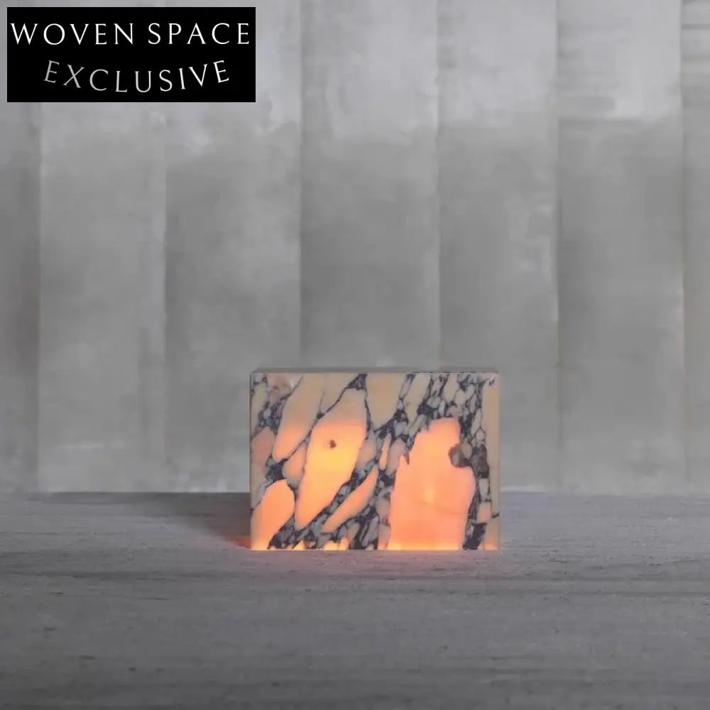 Elegant Calacatta Viola Marble Square Votive Candle Holder