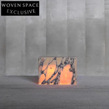 Elegant Calacatta Viola Marble Square Votive Candle Holder