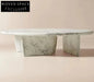 Tostone Elegant Carrara White Marble Rectangle Coffee Table for Living Room