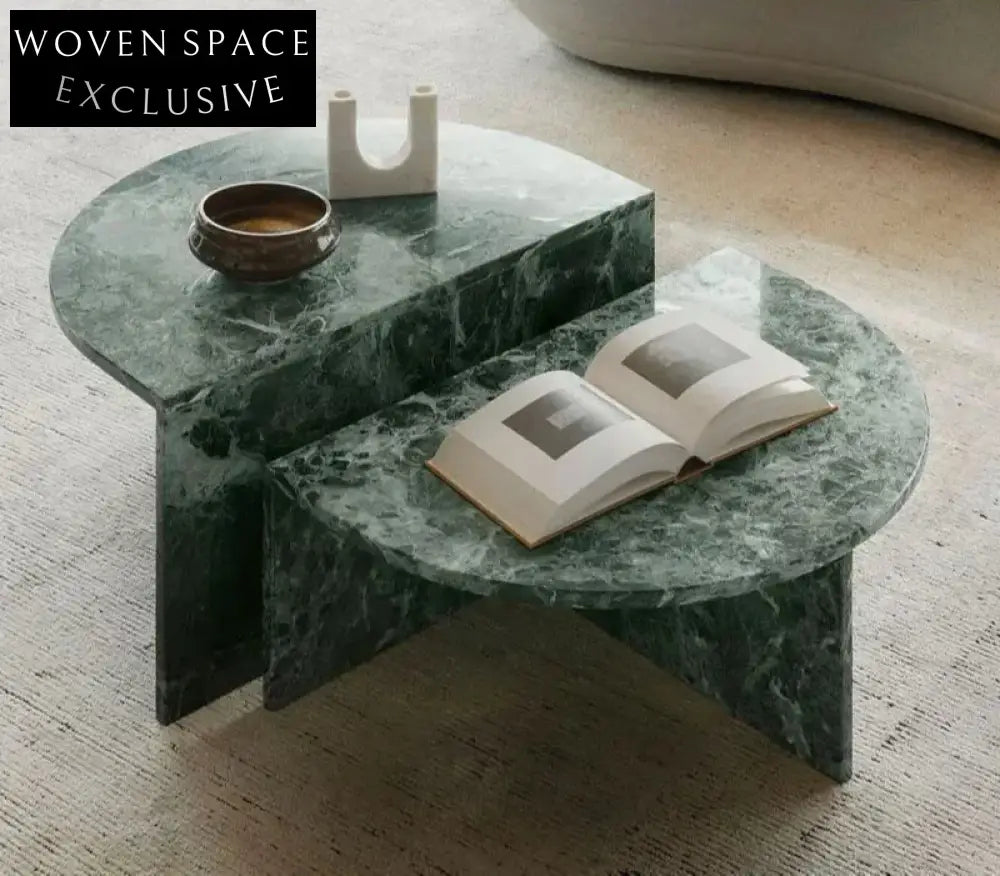 Tostone Elegant Carrara White Marble Rectangle Coffee Table for Living Room