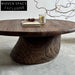 Elegant Carved Solid Wood Round Living Room Modern Design Coffee Table