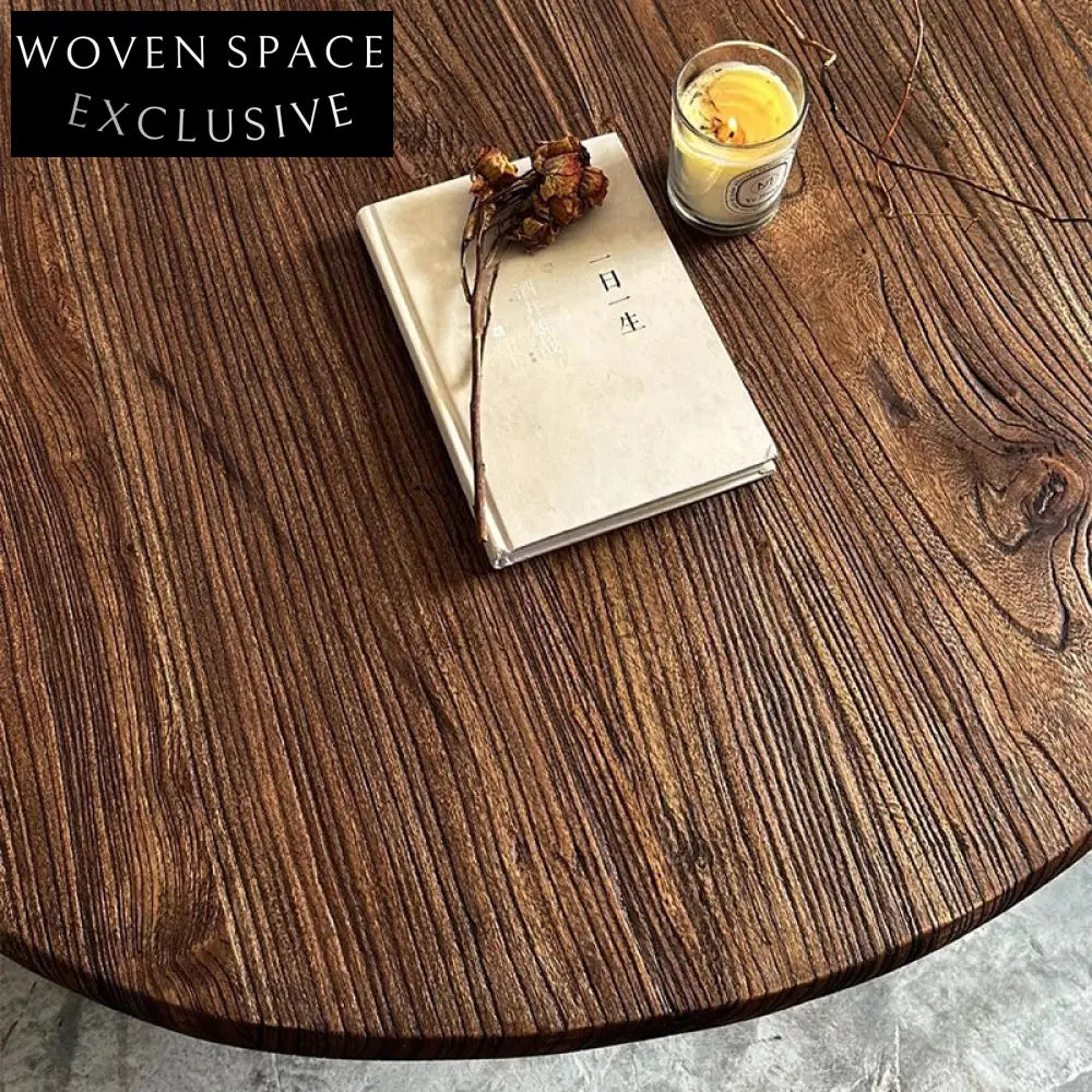 Elegant Carved Solid Wood Round Living Room Modern Design Coffee Table