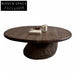 Elegant Carved Solid Wood Round Living Room Modern Design Coffee Table