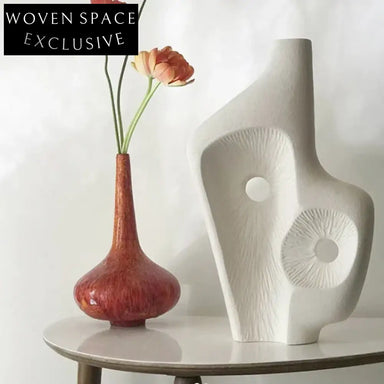 Elegant Ceramic Abstract Art Vase, Modern Home Decor, Unique TV Cabinet Ornament