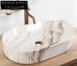 Elegant Ceramic Bathroom Sink with Hand-Painted Marble Art Design Vanity Basin