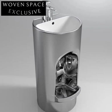 Elegant Ceramic Pedestal Wudu Ablution Hand & Foot Washing Basin