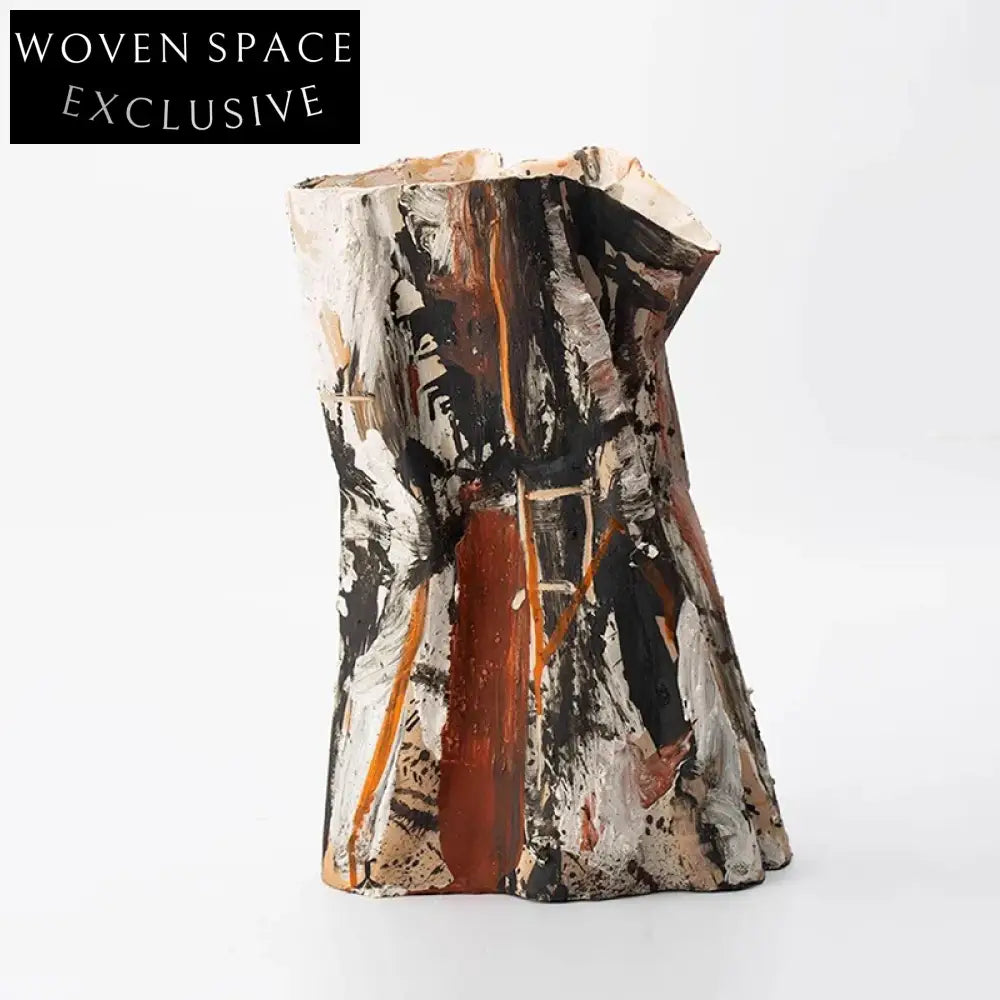 Elegant Ceramic Splash-ink Design Decorative Modern Tabletop Flower Vase