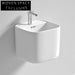 Elegant Ceramic Wall Mount Bathroom Sink, Modern Italian Design White Finish