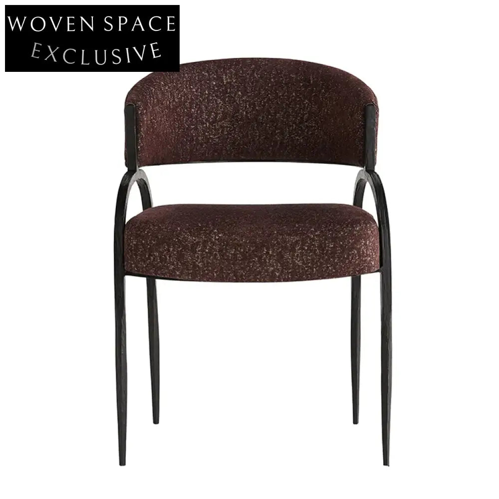 Elegant Chinese Style Fabric Armrest Dining Chair for Home & Hotel