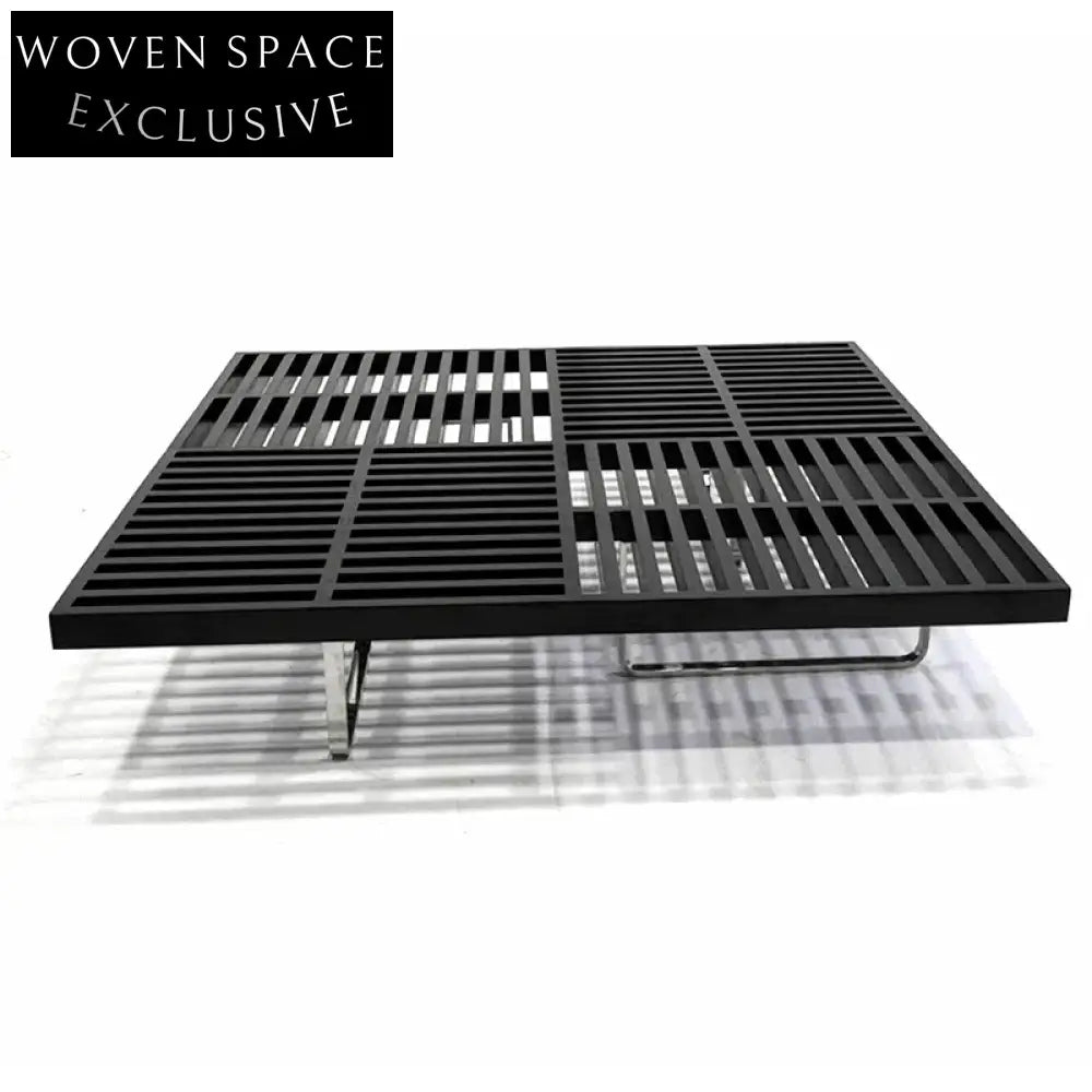 Elegant Chinese Style Solid Ash Wood Top Stainless Steel Living Room Coffee Table