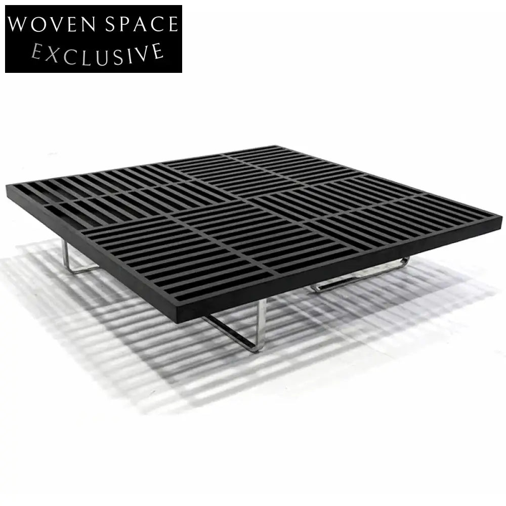 Elegant Chinese Style Solid Ash Wood Top Stainless Steel Living Room Coffee Table