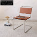 Elegant Chrome Metal Leather Home Cafe Dining Chair