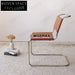Elegant Chrome Metal Leather Home Cafe Dining Chair
