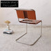 Elegant Chrome Metal Leather Home Cafe Dining Chair
