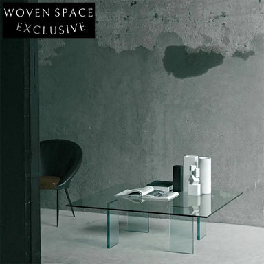 Elegant Clear Acrylic Square Modern Living Room Center Coffee Table