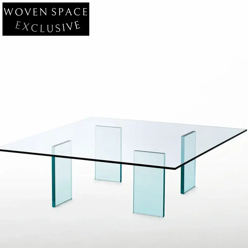 Elegant Clear Acrylic Square Modern Living Room Center Coffee Table