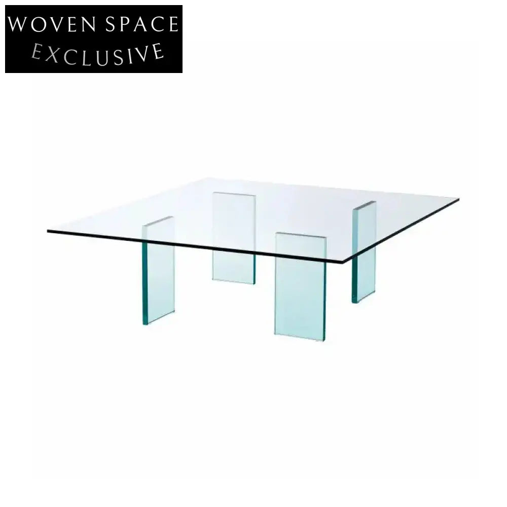 Elegant Clear Acrylic Square Modern Living Room Center Coffee Table