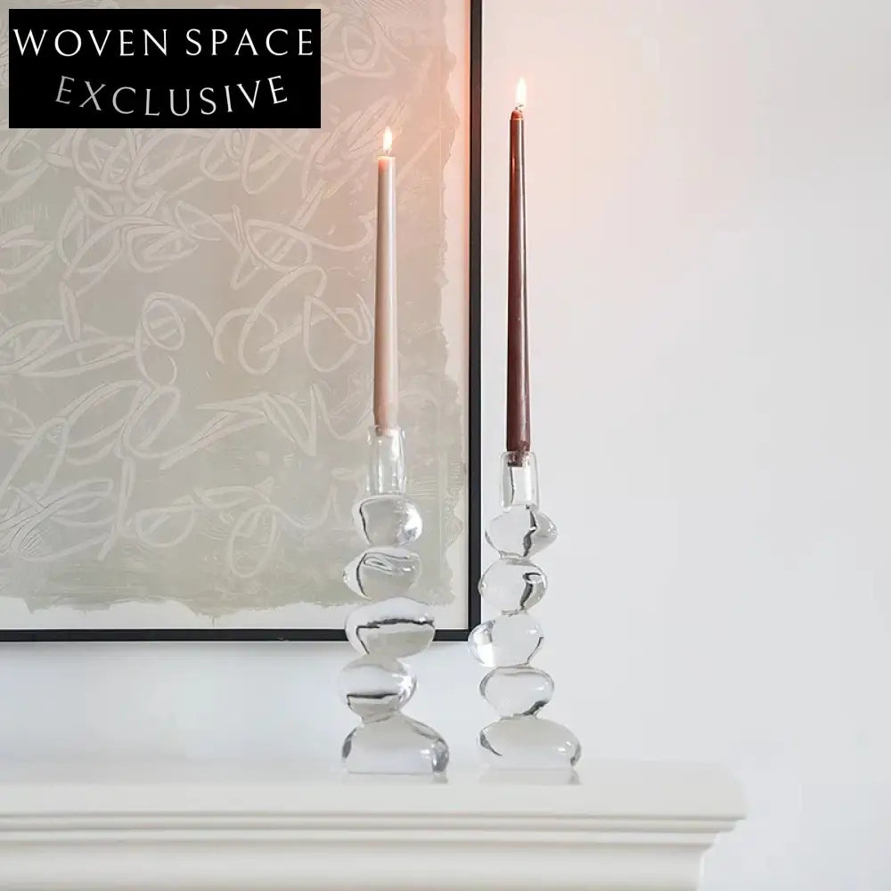 Elegant Clear Crystal Glass Candle Holder for Luxury Home Decor Ambiance