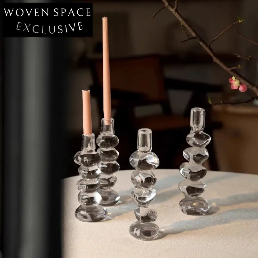 Elegant Clear Crystal Glass Candle Holder for Luxury Home Decor Ambiance