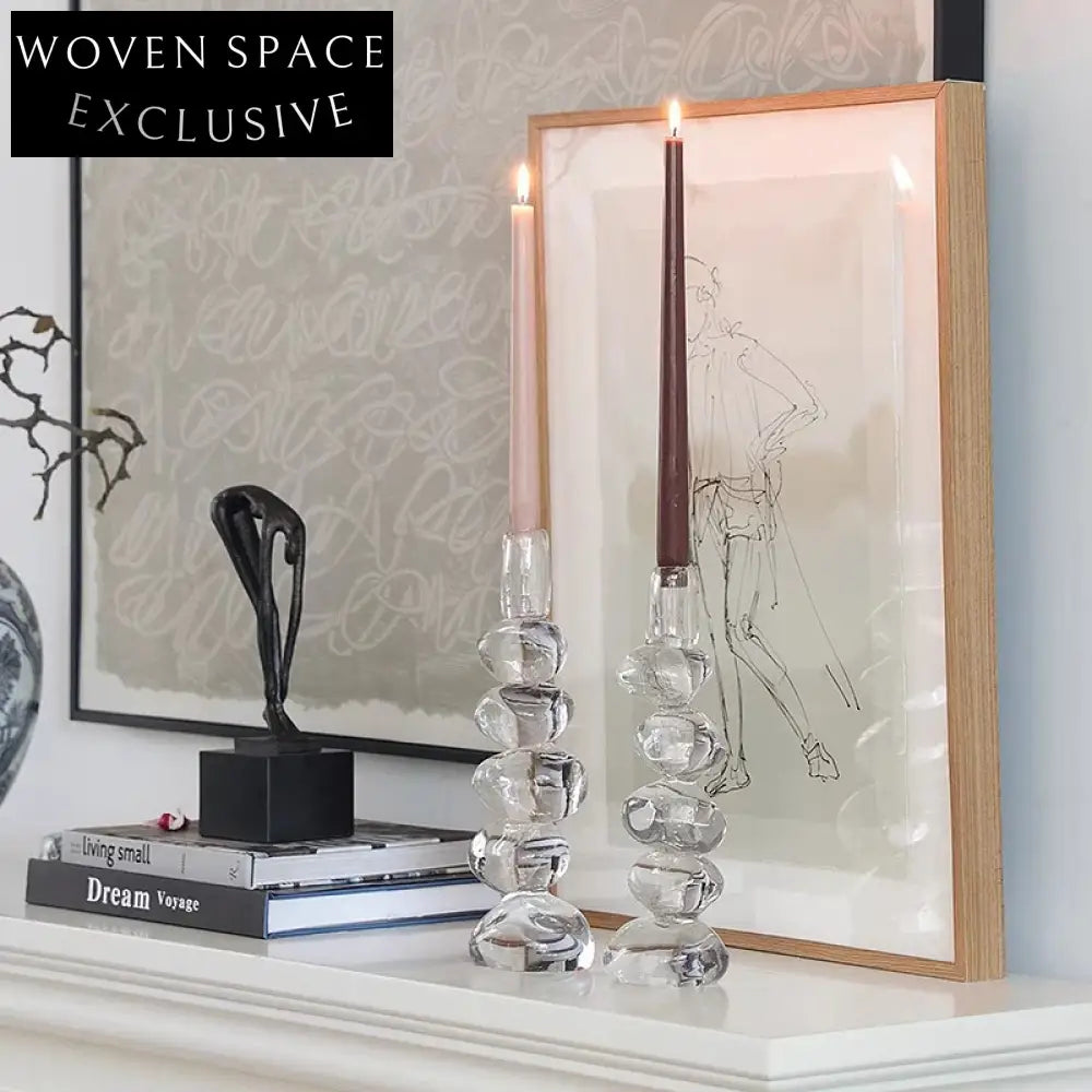 Elegant Clear Crystal Glass Candle Holder for Luxury Home Decor Ambiance