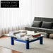 Elegant Clear Glass Square Coffee Table with Solid Ash Wood Base