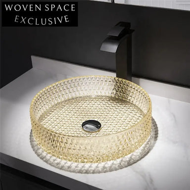 Elegant Clear Tempered Glass Round Vessel Sink for Modern Bathroom Countertop