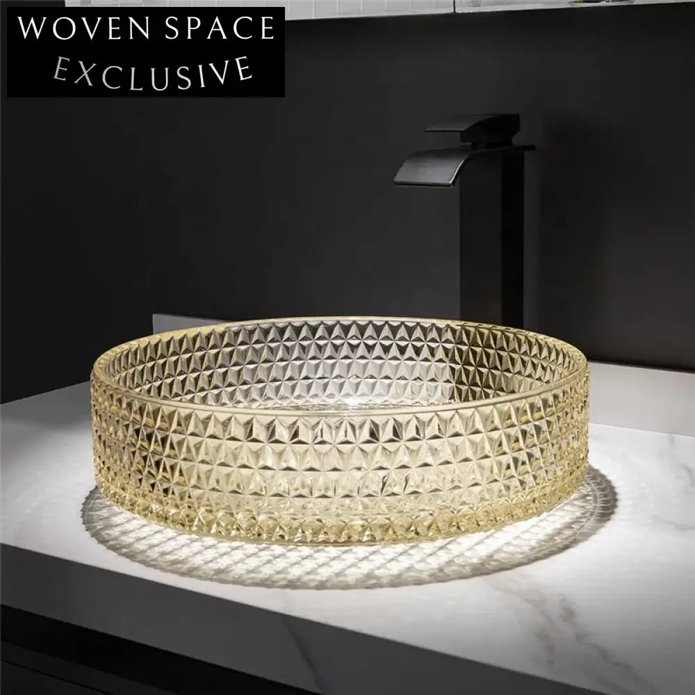 Elegant Clear Tempered Glass Round Vessel Sink for Modern Bathroom Countertop