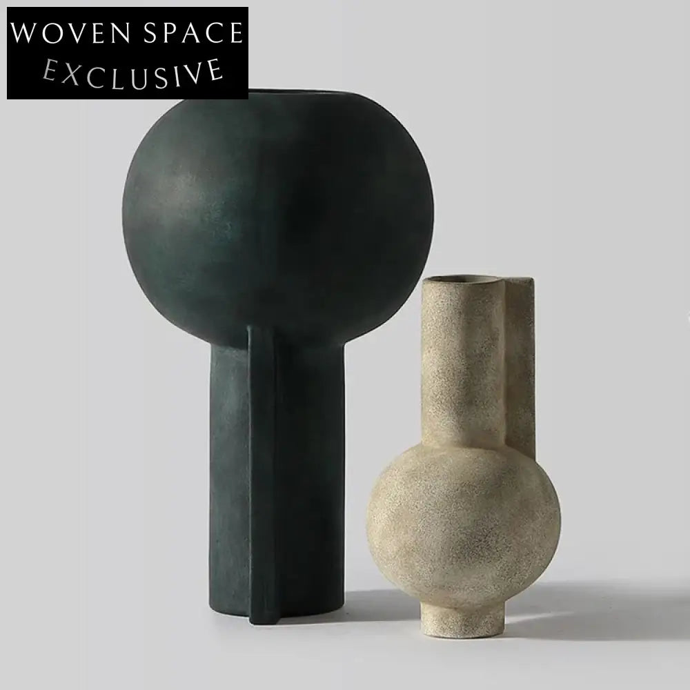 Elegant Contemporary Abstract Geometric Ceramic Flower Vase for Modern Home Decor