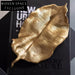 Elegant Contemporary Golden Leaf Metal Home Decor Sculpture for Living Room