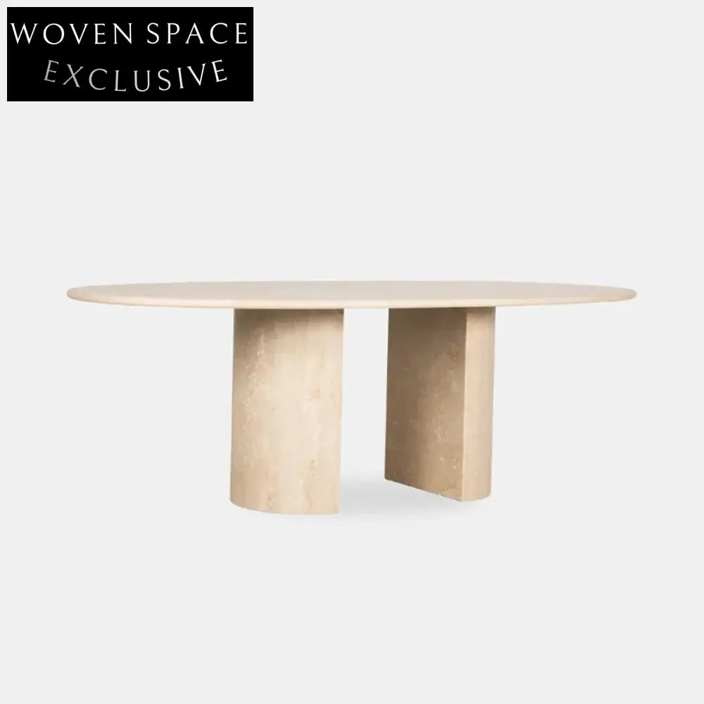 Elegant Contemporary Natural Marble Floating Green Long Dining Table Set