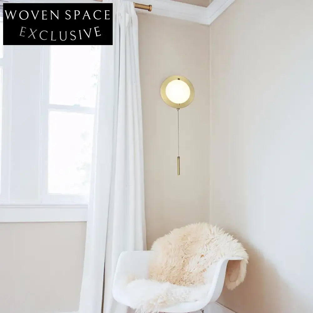 Elegant Copper LED Round Wall Lamp, Glass Cover, Smart Home Lighting