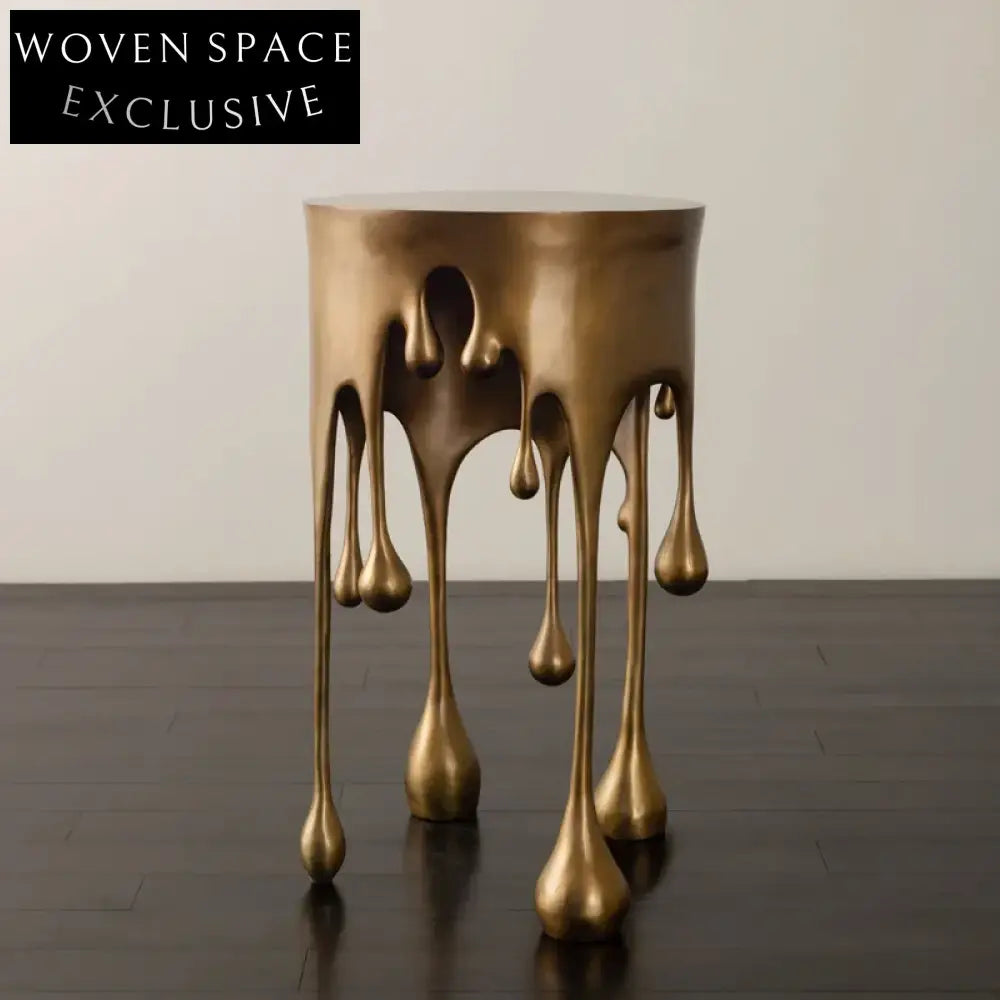 Elegant Copper Retro Drop Shape Round Coffee Table for Luxury Living Spaces