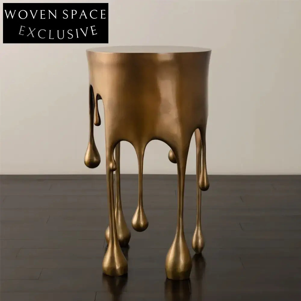 Elegant Copper Retro Drop Shape Round Coffee Table for Luxury Living Spaces