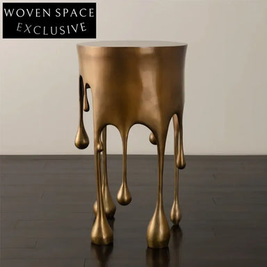 Elegant Copper Retro Drop Shape Round Coffee Table for Luxury Living Spaces